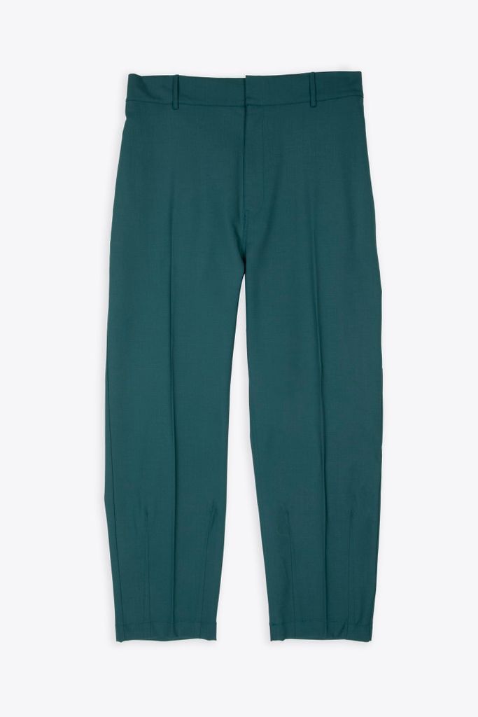 Pantalone Lana Tecnica Dark Green Wool Tailored Pant