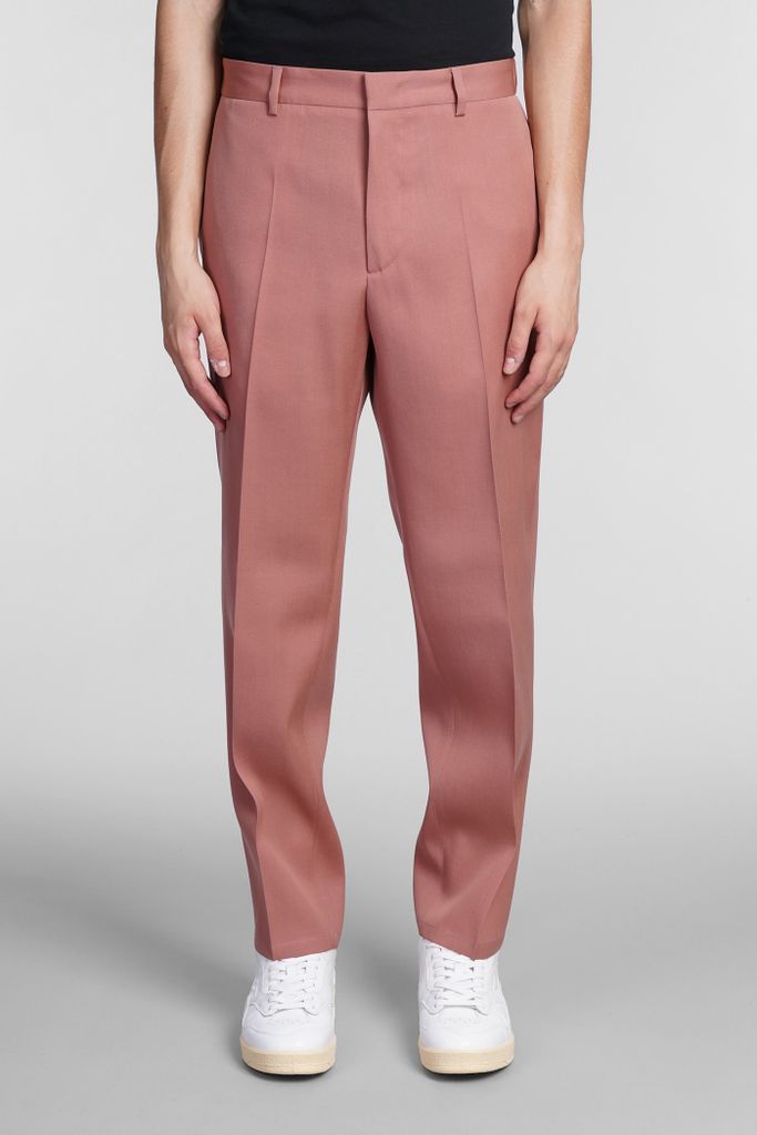 Pants In Rose-Pink Wool