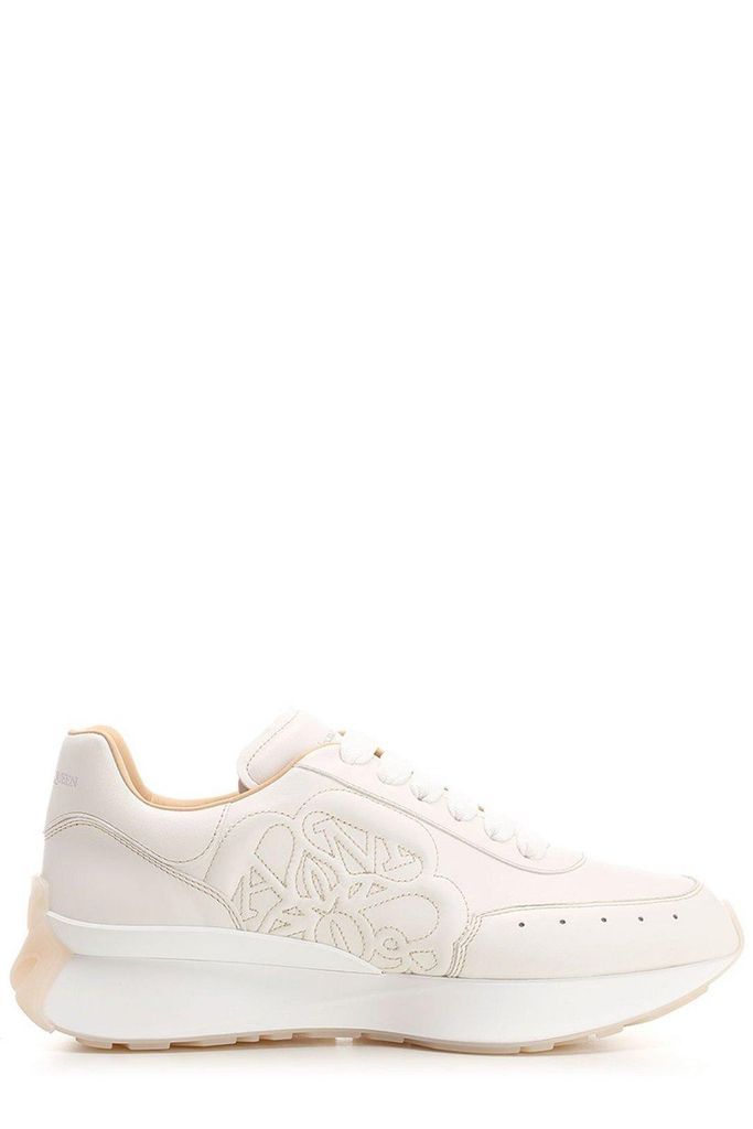 Perforated Detailed Lace-Up Sneakers