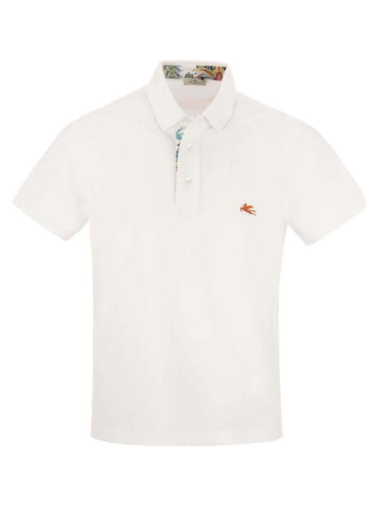 Piqué Polo Shirt With Embroidered Pegasus