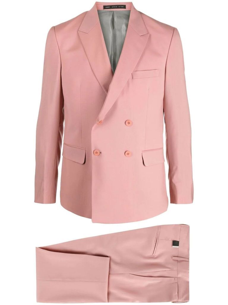 Pink Wool Double-Breasted Wool Suit