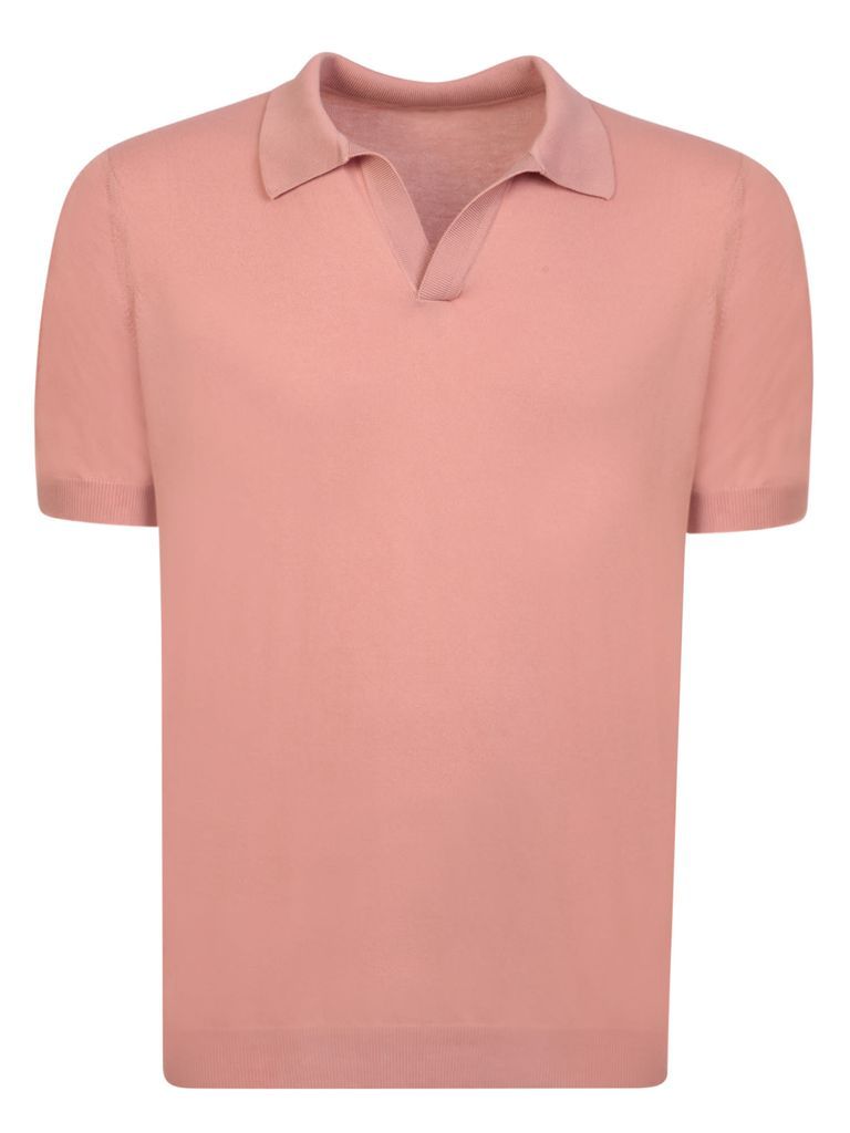 Pink Cotton Polo Shirt