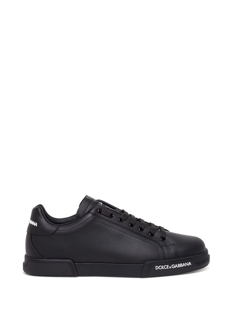Portofino Black Leather Sneakers