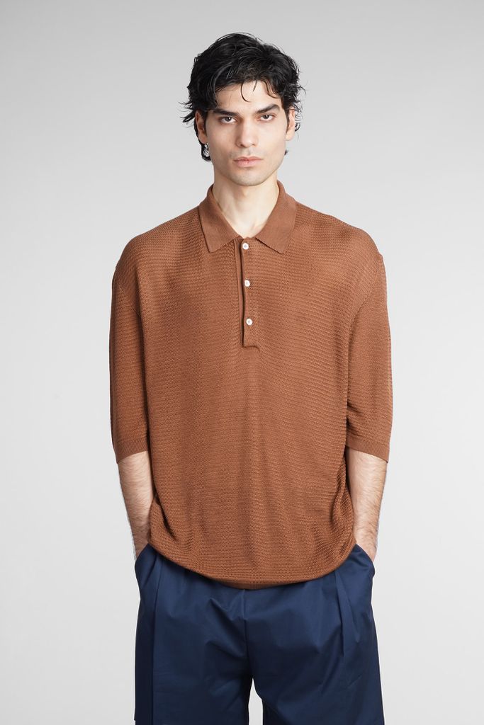 Polo In Brown Polyamide Polyester
