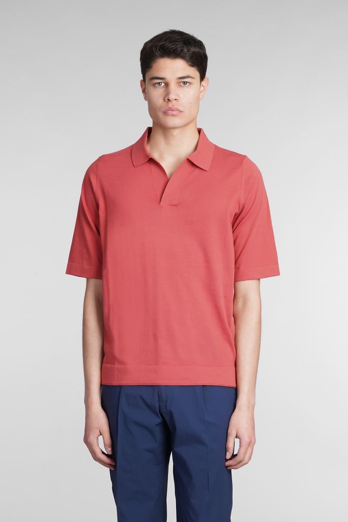 Polo In Red Cotton