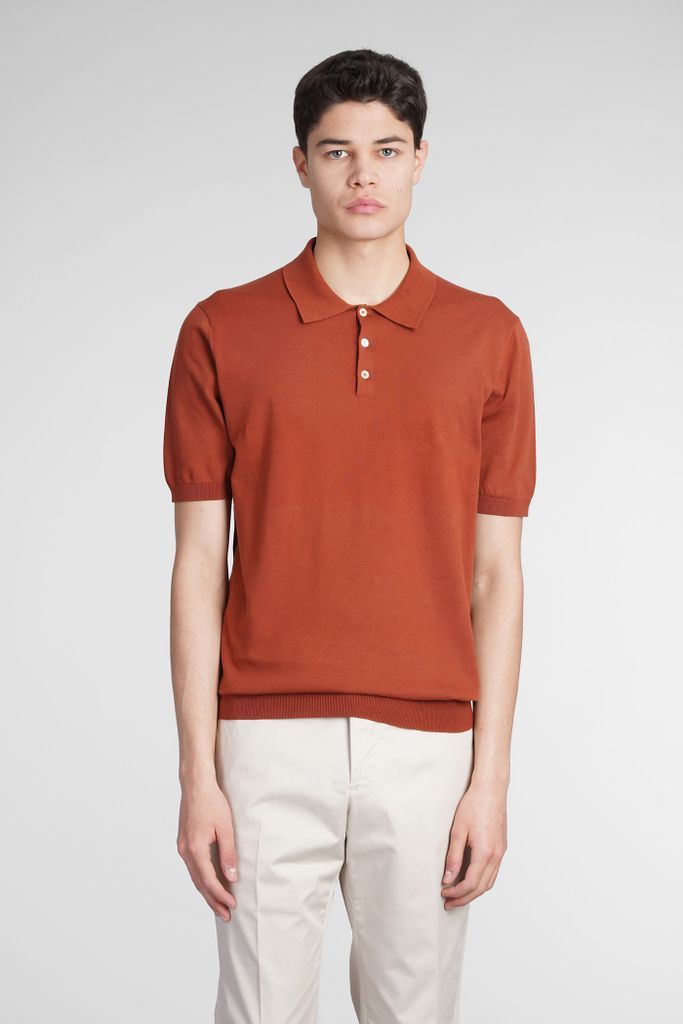 Polo In Rust Cotton