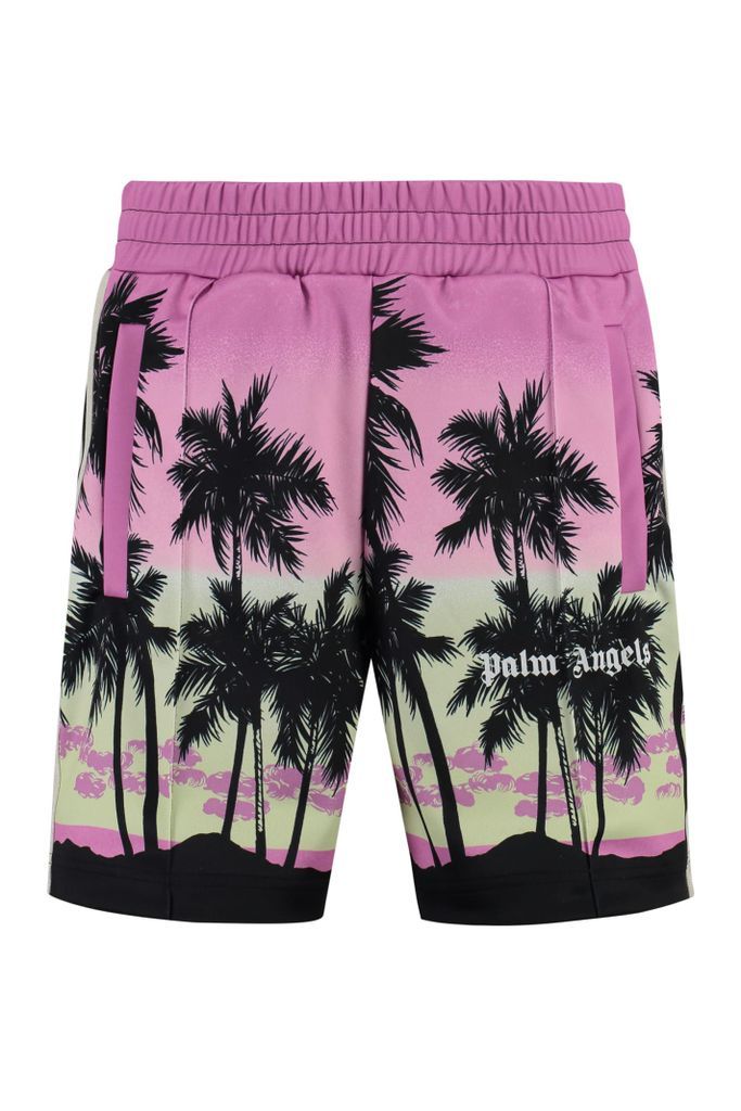 Printed Techno Fabric Bermuda-Shorts