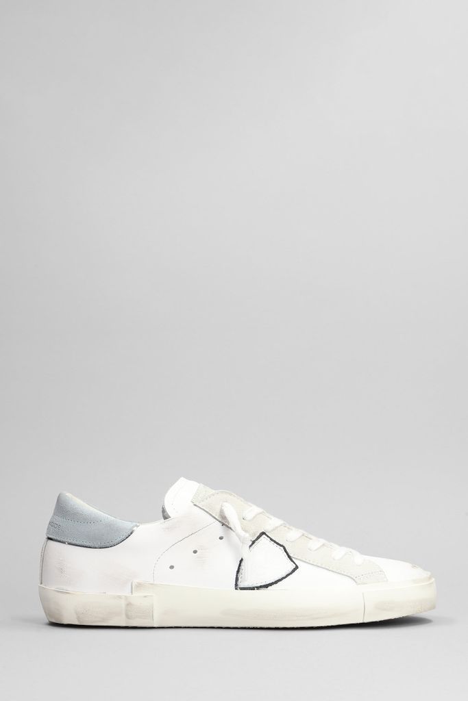 Prsx Sneakers In White Suede And Leather