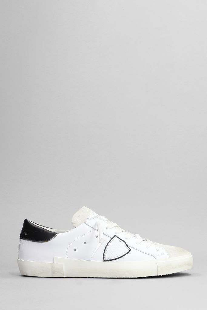 Prsx Sneakers In White Suede And Leather