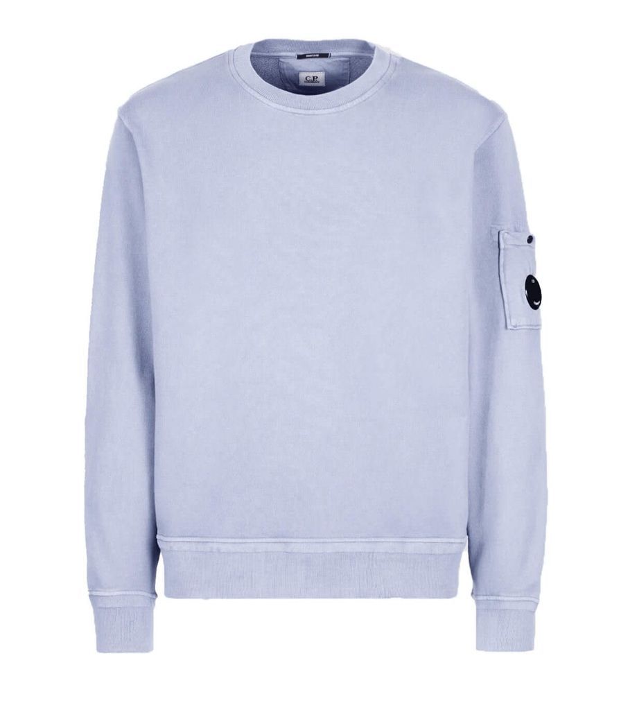 Resist Dyed Fleece Light Blue Sweatshirt