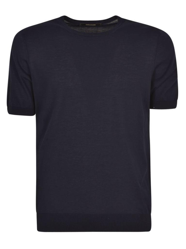 Rib Trim Plain T-Shirt