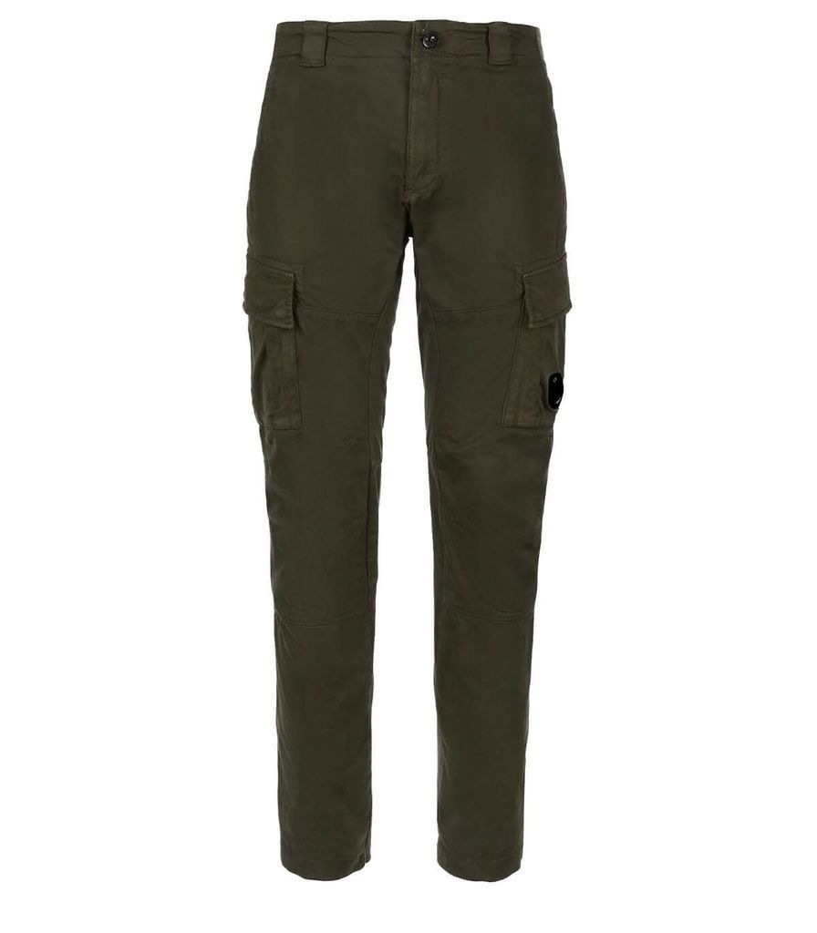 Sateen Stretch Military Green Cargo Trousers