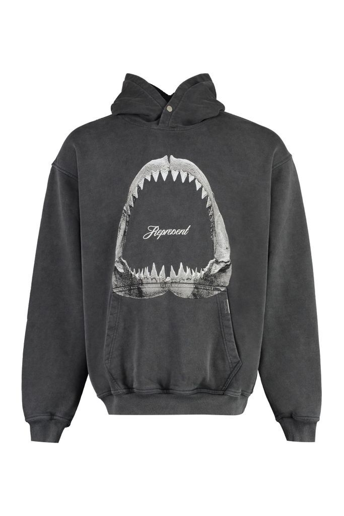 Shark Jaws Hooded Sweatshirt In Cotton