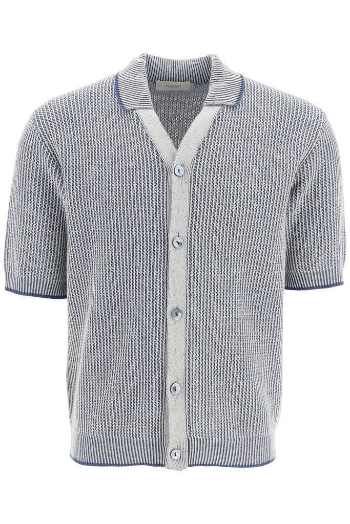 Short-Sleeved Cotton Cachemire And Linen Cardigan