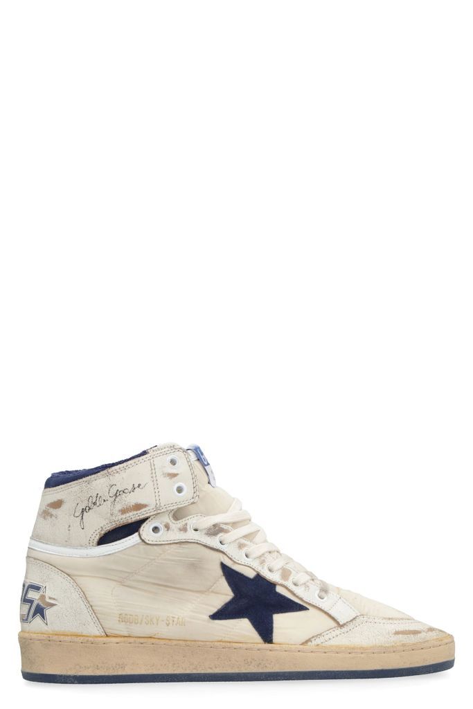 Sky-Star High-Top Leather And Technical Fabric Sneakers