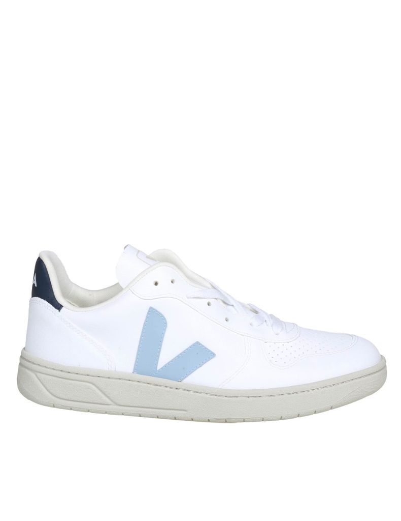 Sneakers Steel Sneakers In White And Light Blue Leather