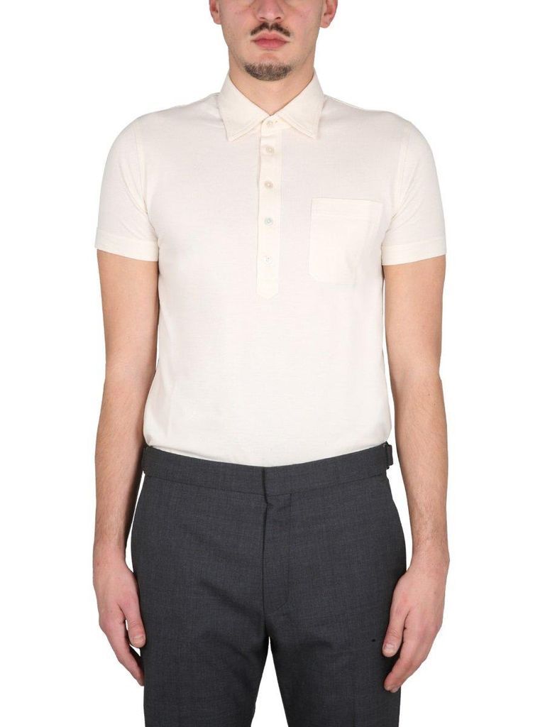 Straight Hem Short-Sleeved Polo Shirt