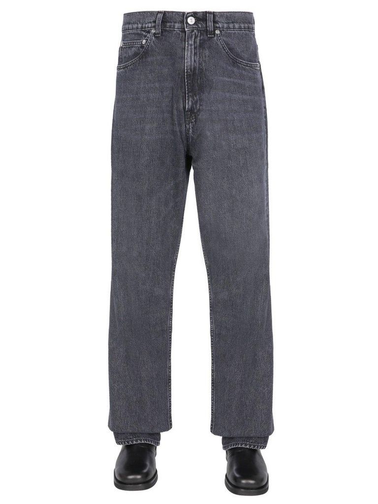 Straight Leg Washed Jeans
