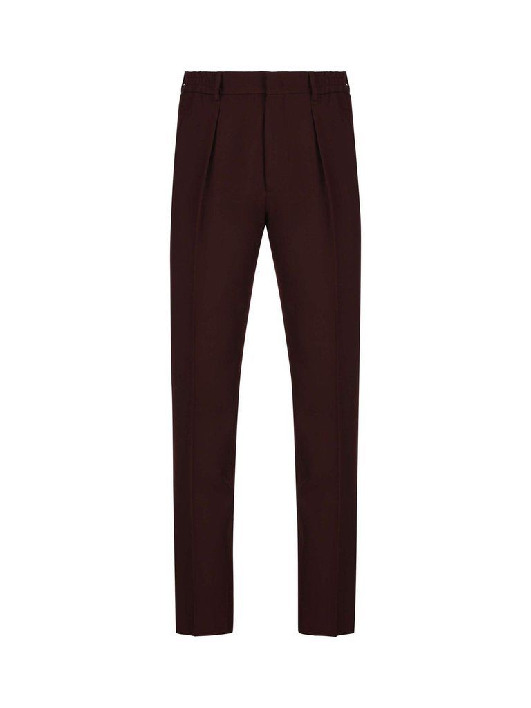 Straight-Leg Pleated Trousers