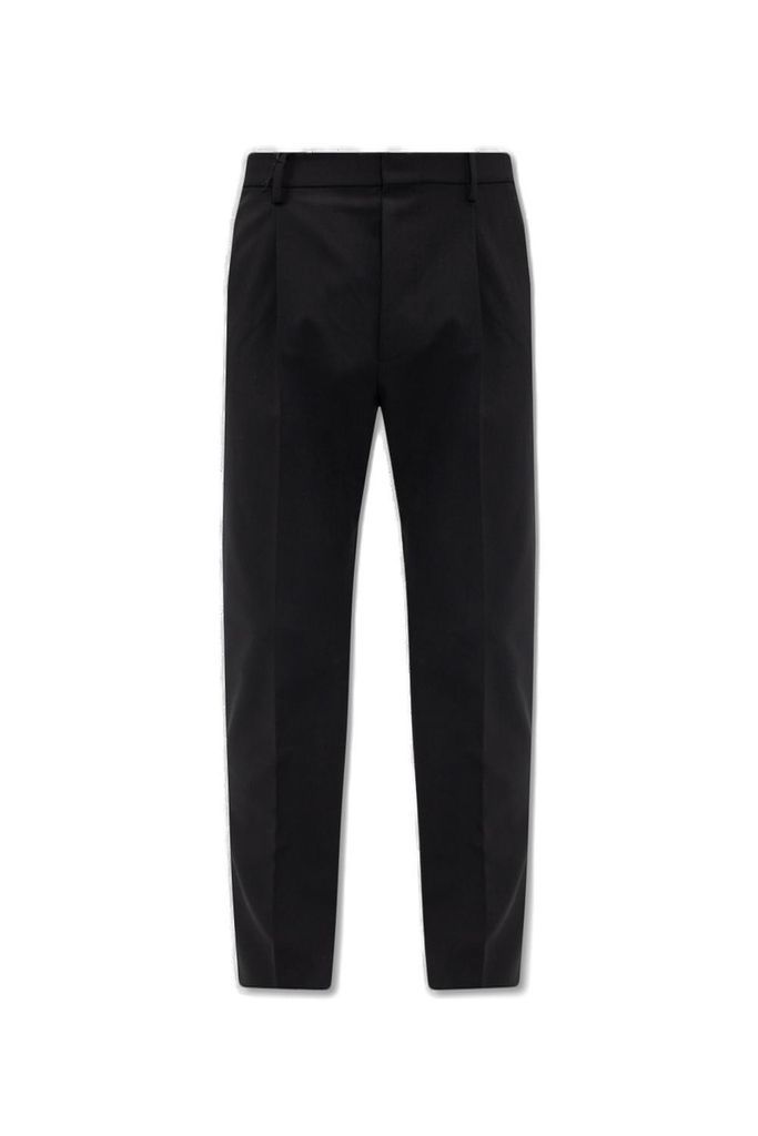 Straight-Leg Pleat-Detailed Trousers