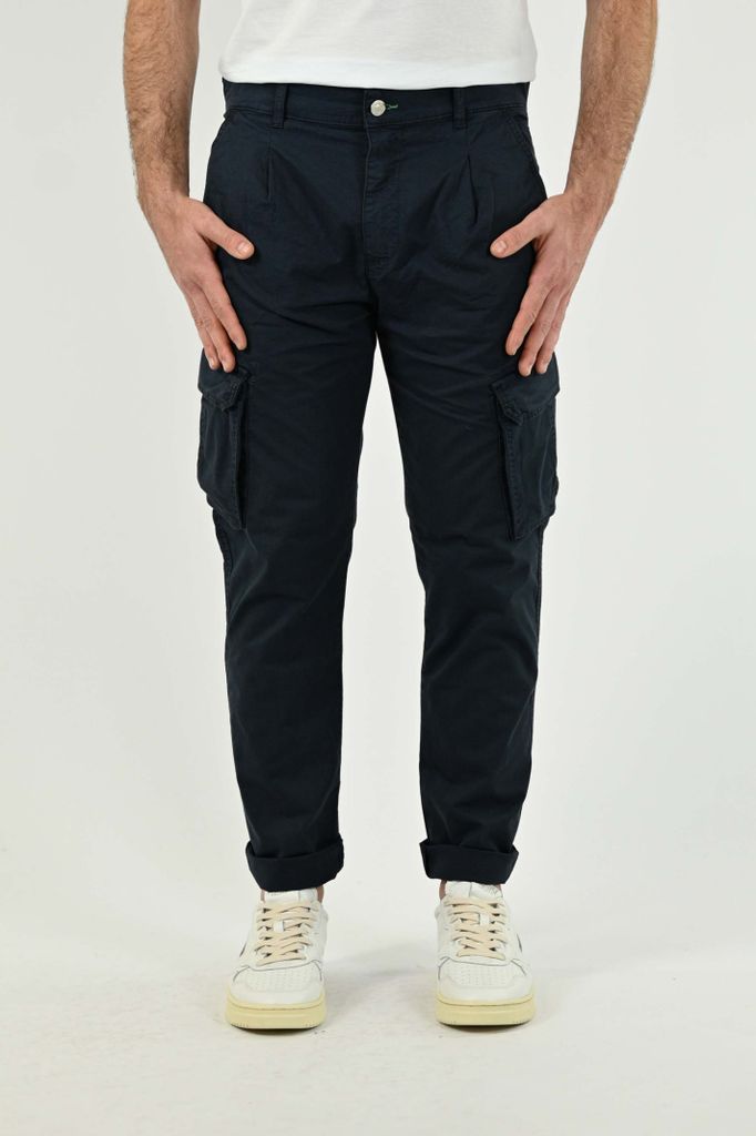 Stretch Cotton Trousers With Cargo Pockets