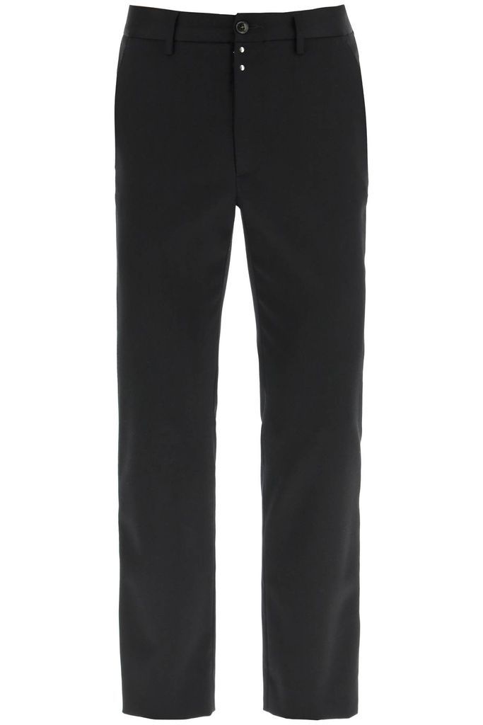 Stretch Wool Blend Tailored Trousers