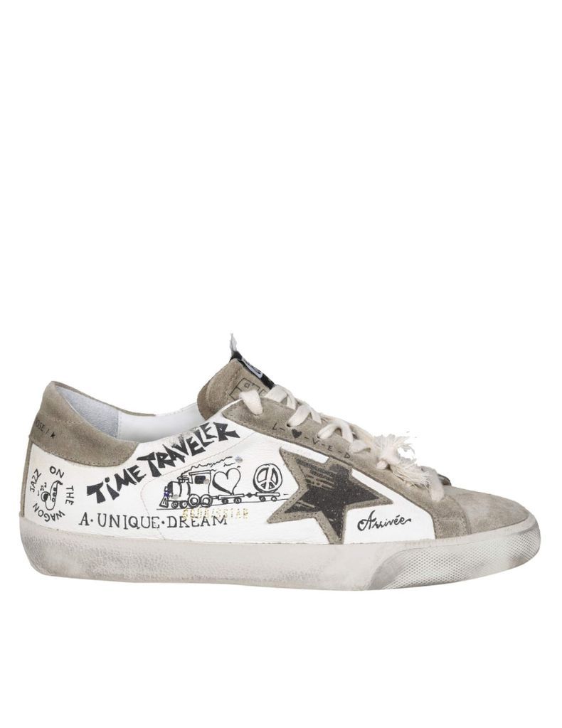 Superstar In Leather And Suede With Applied Graffiti