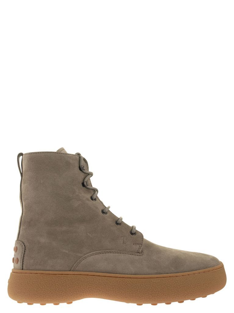 Suede Lace-Up Boot