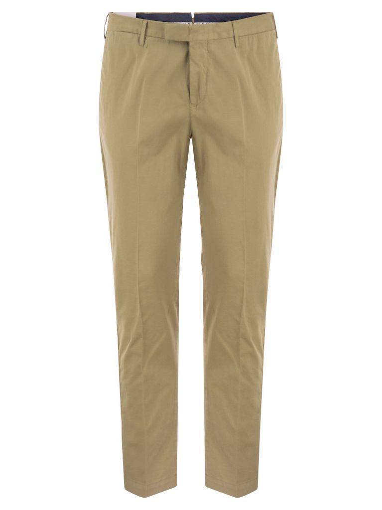 Superslim Trousers In Cotton And Silk