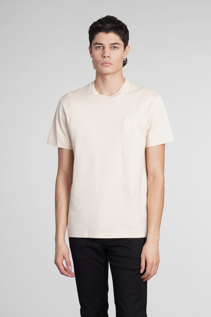 T-Shirt In Beige Cotton