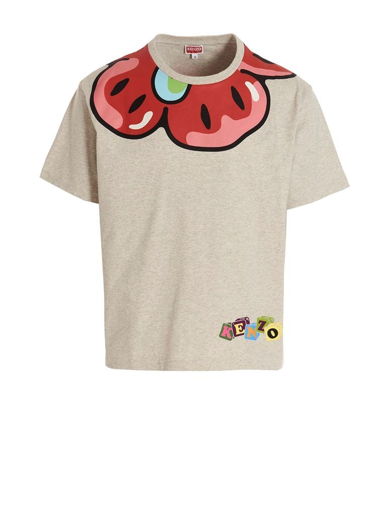 T-Shirt With Multicolored Print