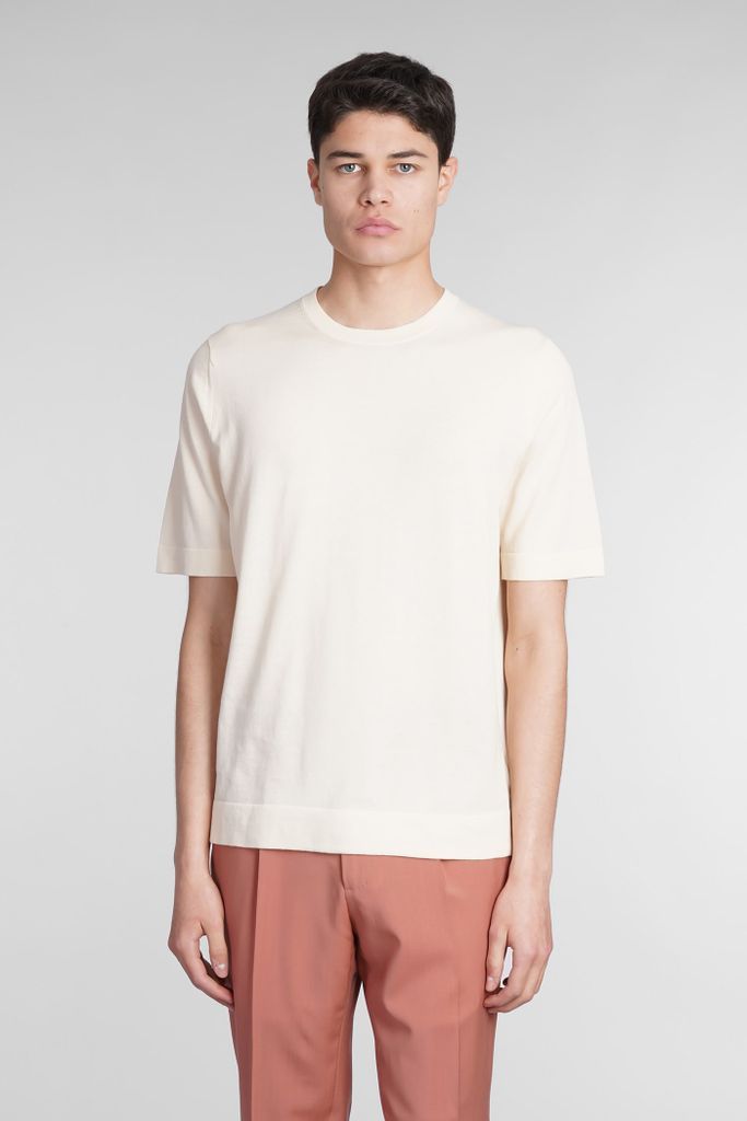 T-Shirt In Beige Cotton