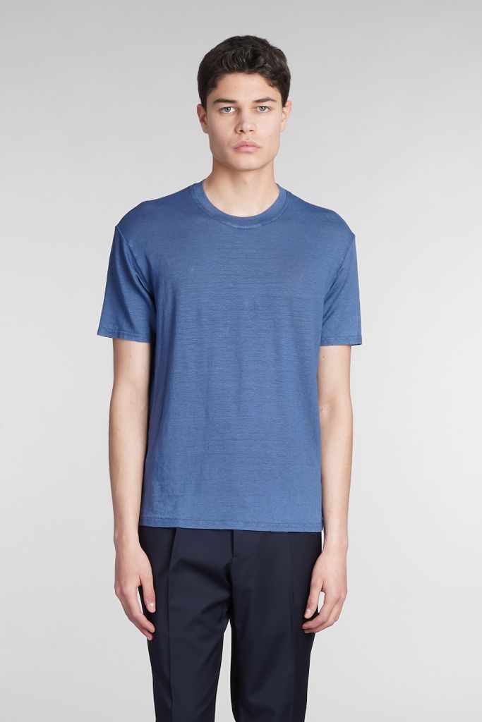 T-Shirt In Blue Linen