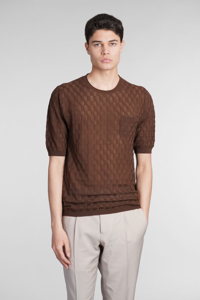 T-Shirt In Brown Cotton