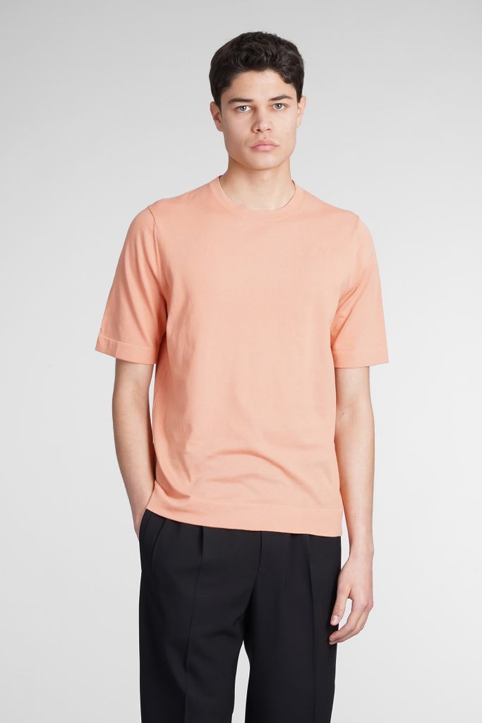 T-Shirt In Orange Cotton