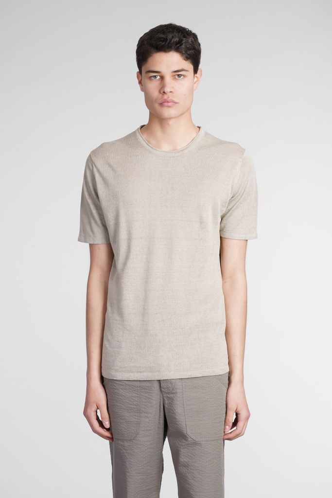 T-Shirt In Taupe Linen