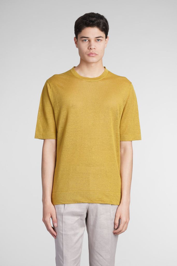 T-Shirt In Yellow Linen