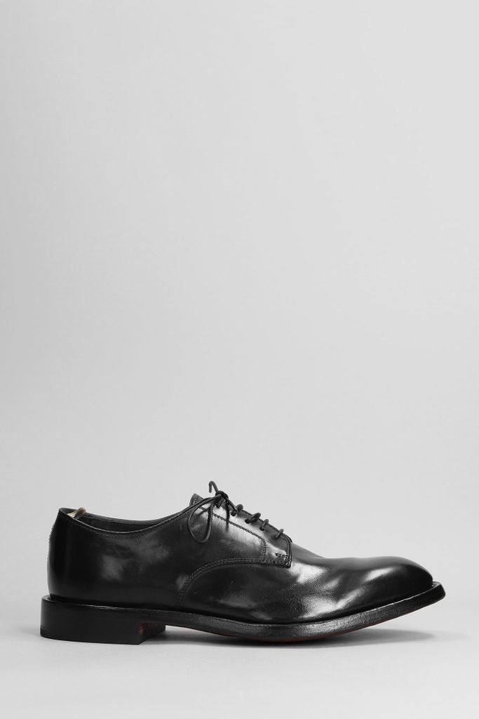 Temple Lace Up Shoes In Black Leather