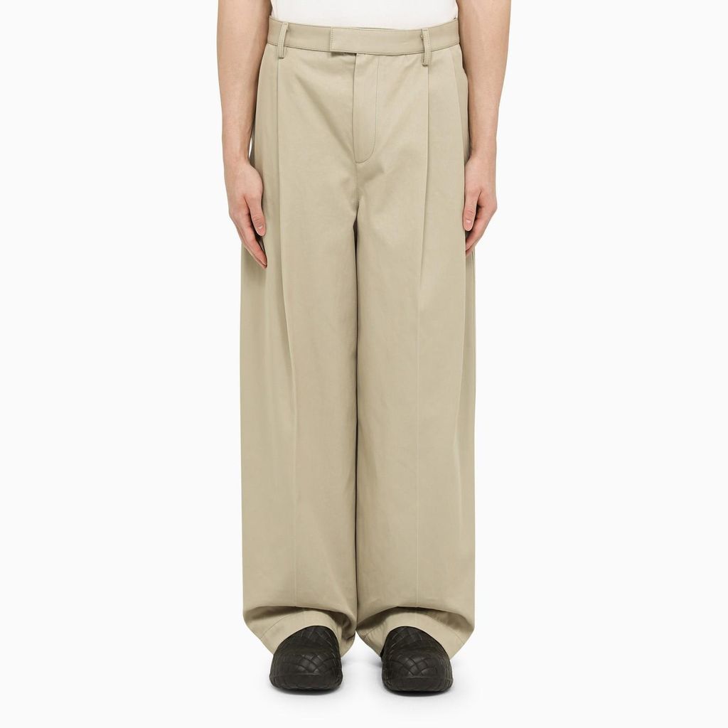 Travertine Cotton Twill Chino Trousers