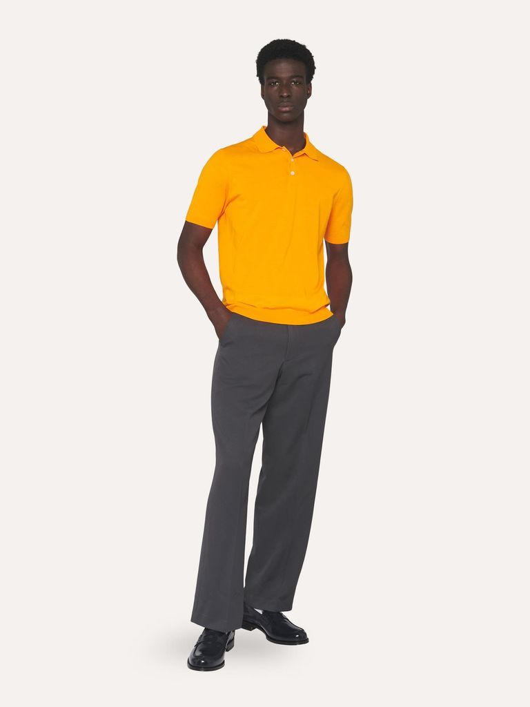 Ultralight Cotton Polo Shirt In Orange