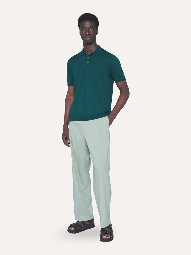 Ultralight Cotton Polo Shirt In Green