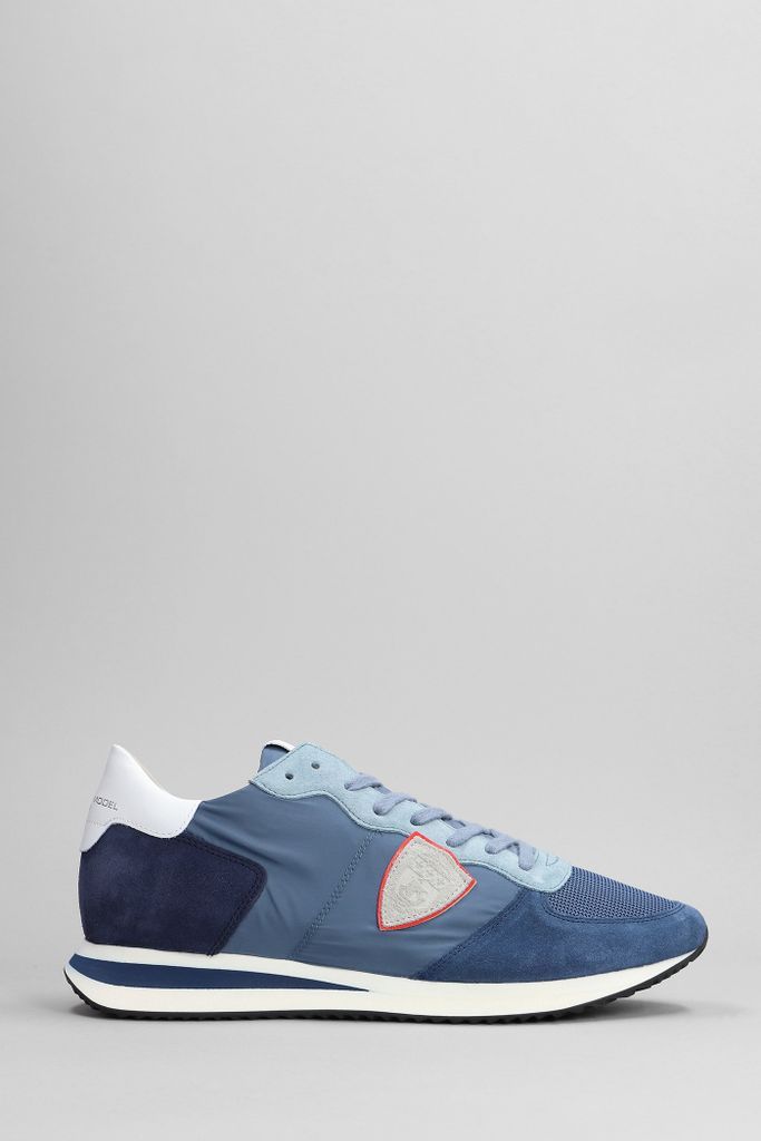 Trpx Sneakers In Blue Suede And Fabric
