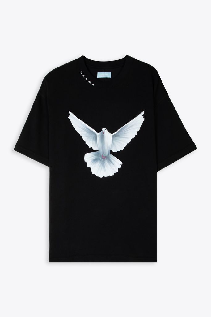 Tshirt Flying Dove Black T-Shirt With Front Dove Print - Flying Dove T-Shirt