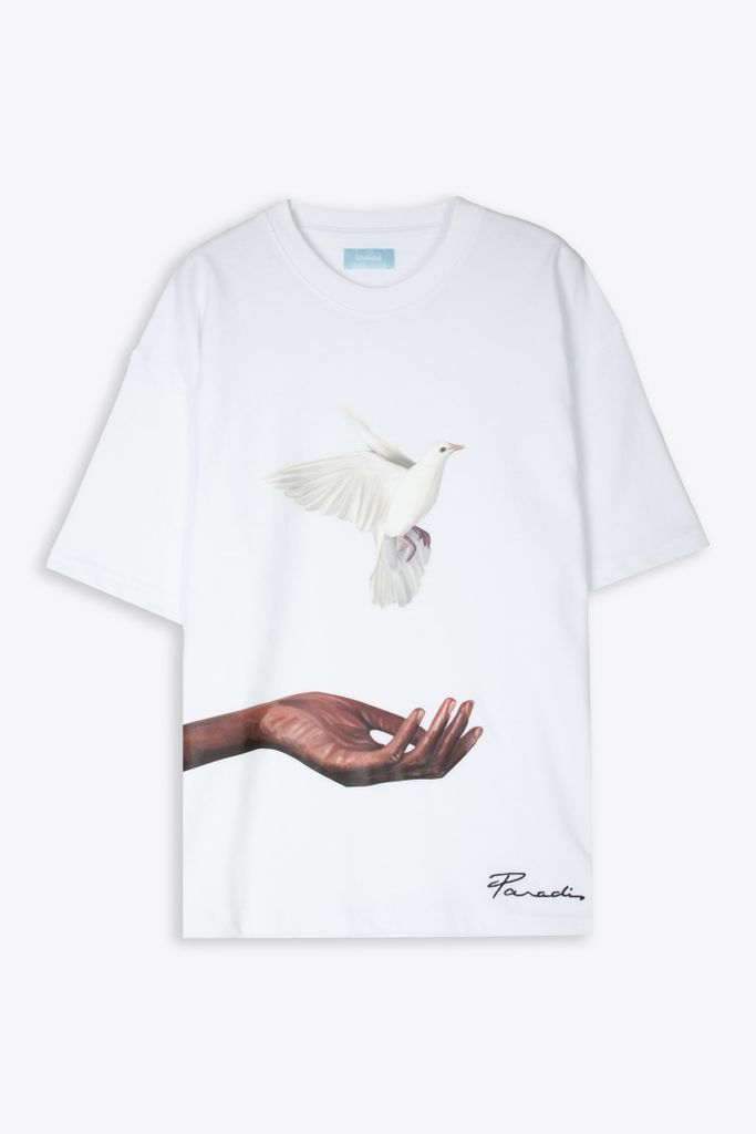 Tshirt Hand And Dove White T-Shirt With Graphic Print - Hand And Dove T-Shirt