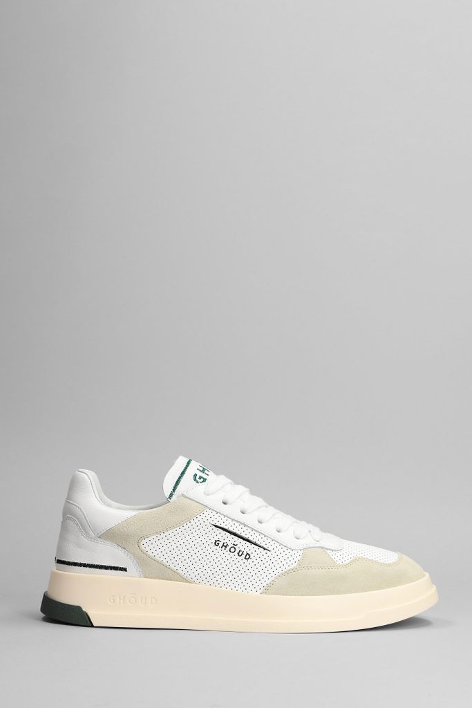 Tweener Sneakers In White Suede And Leather