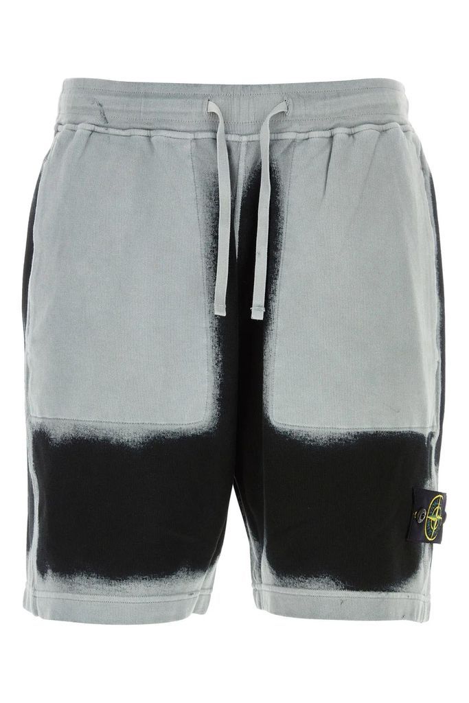 Two-Tone Cotton Bermuda Shorts