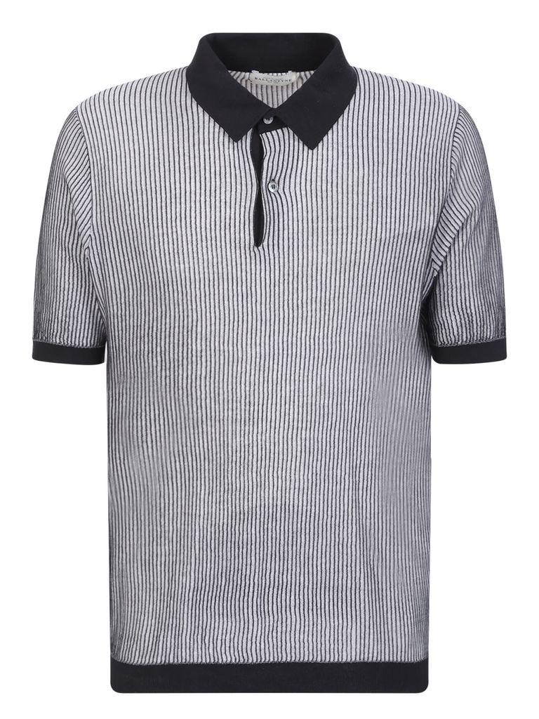 Two-Tone Ribbed Polo Shirt