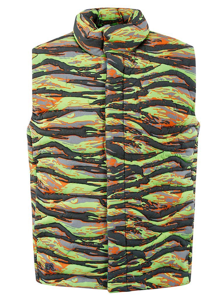 Unisex Printed Quilted Puffer Vest Woven
