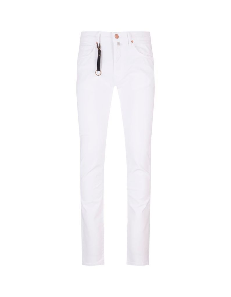 White Linen Slim Fit Trousers