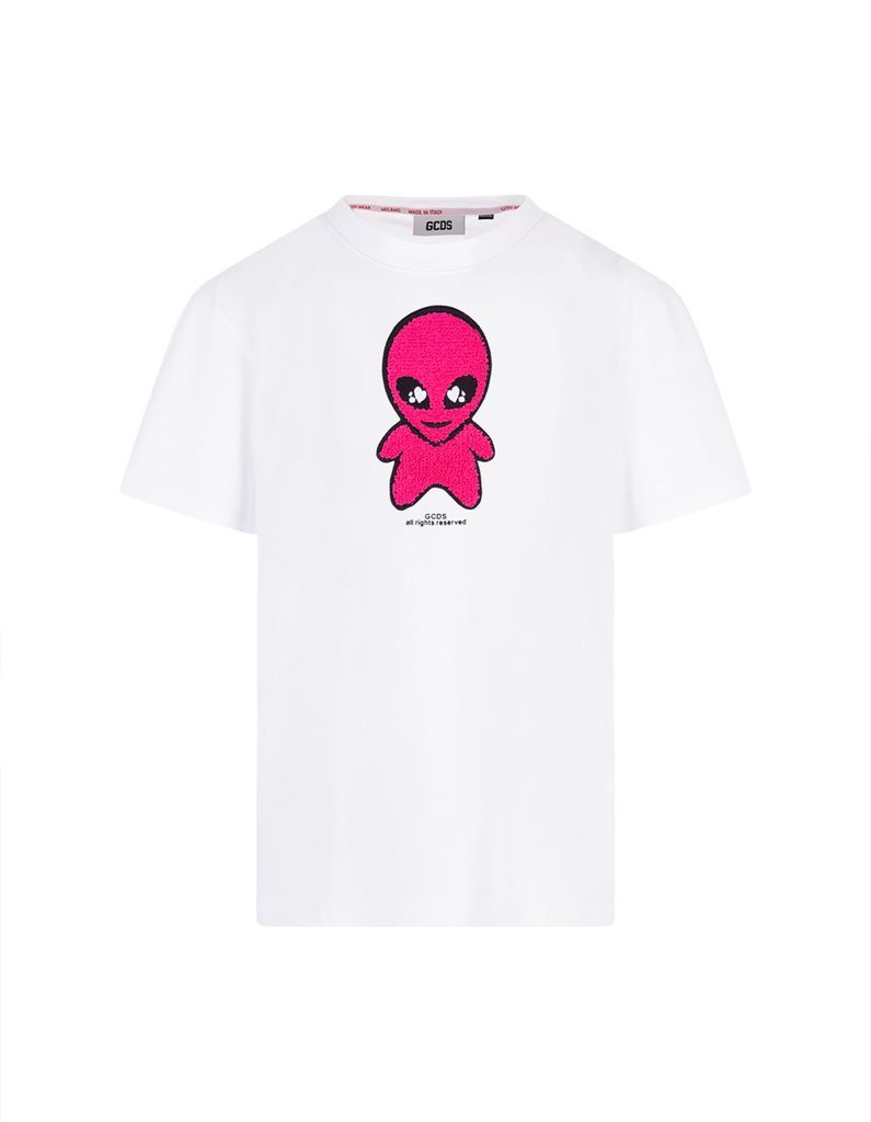 White T-Shirt With Weirdo Patch